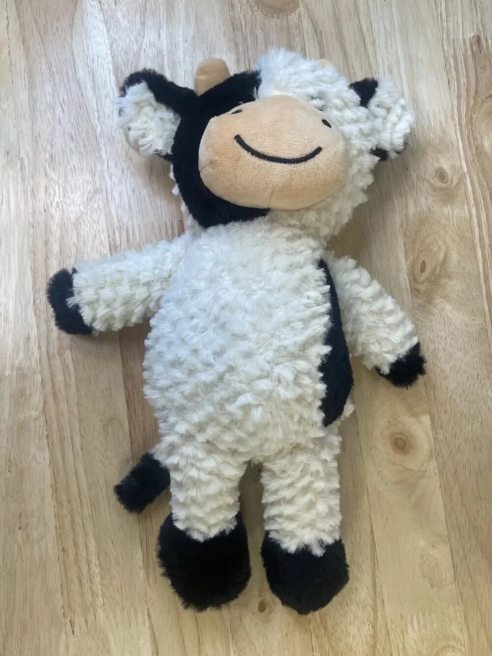 Textured Black & White Cow Stuffed Animal – 13